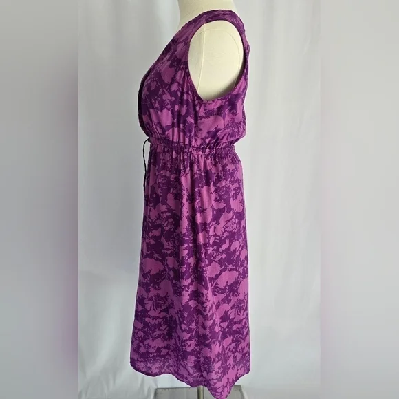Eddie Bauer Purple Floral Cotton V-Neck Sleeveless Dress Sz. 6 - Picture 5 of 13
